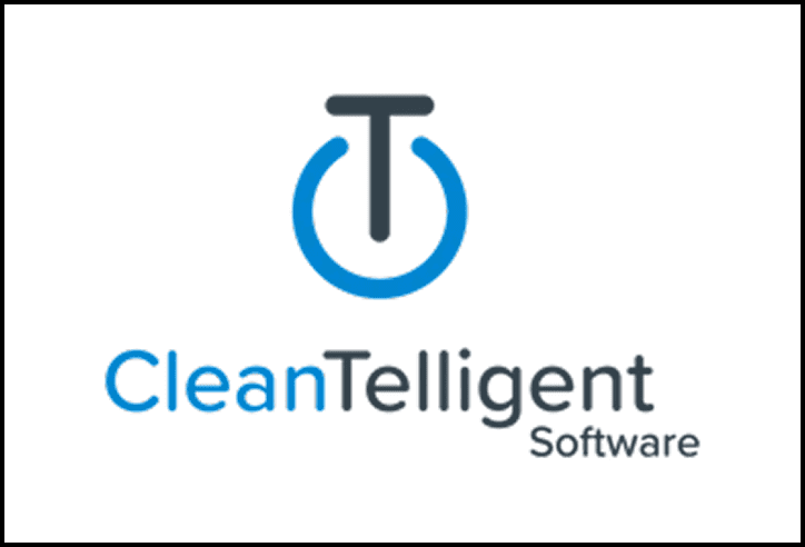 CleanTelligent Software logo with blue symbol.