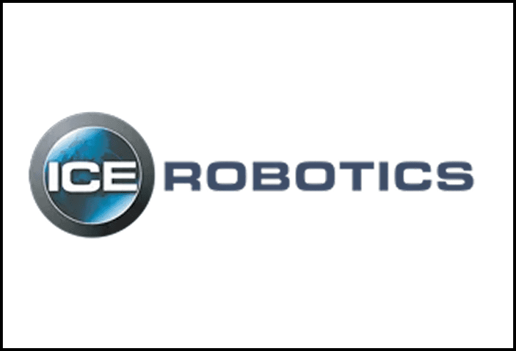 ICE Robotics logo with globe design.