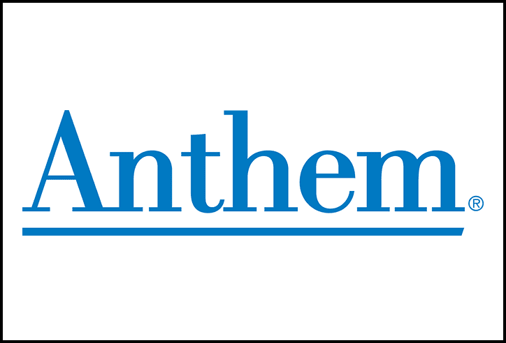 Anthem logo with blue text and underline.
