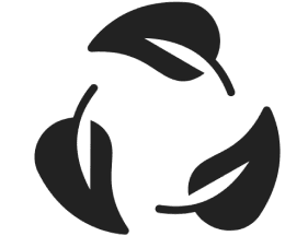 Three curved leaves forming a circular recycling symbol.
